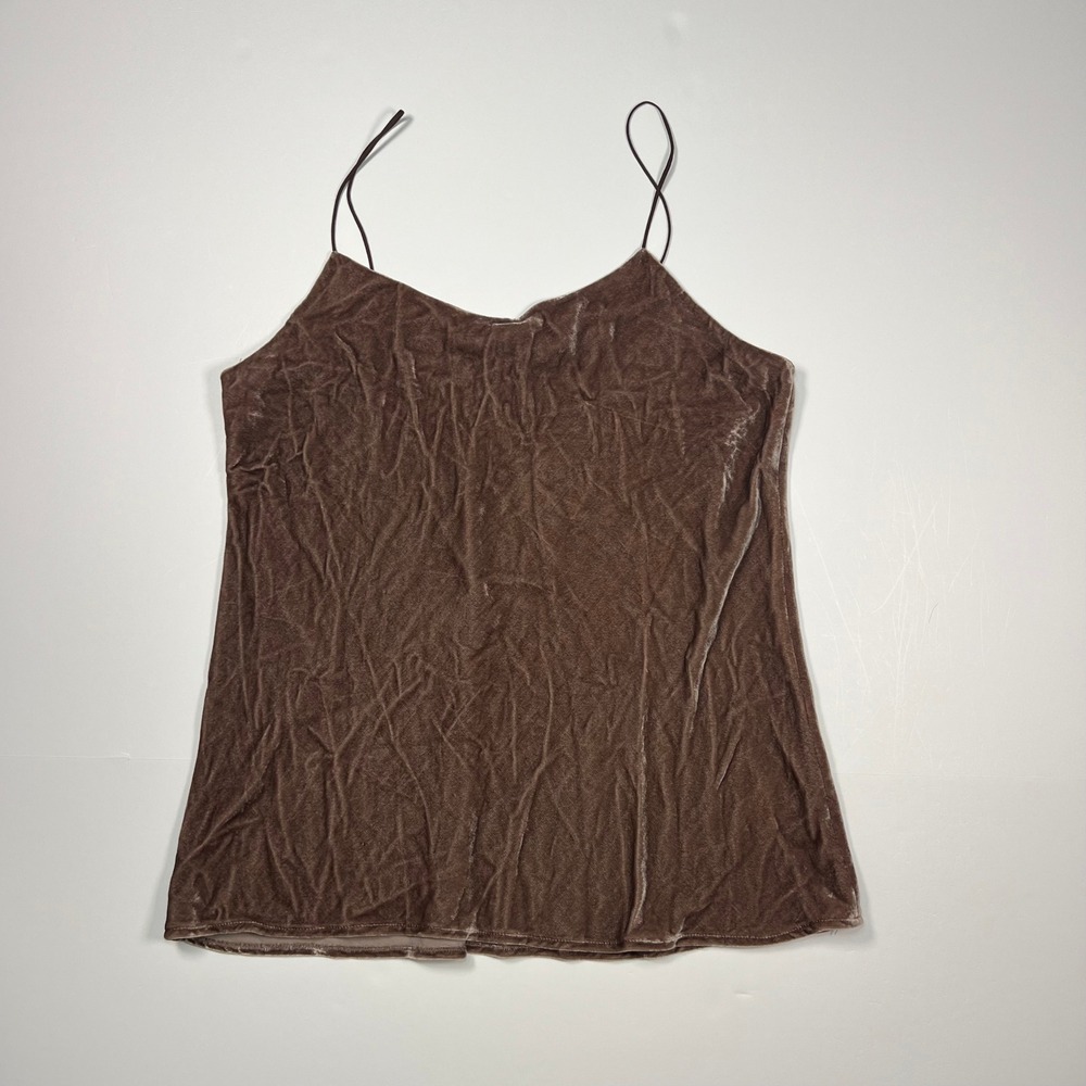 Vince Velvet Camisole Women‎ Size M Brown Silk Blend Spaghetti Strap